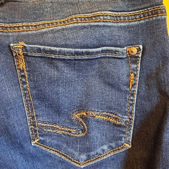 Silver Jeans Suki Skinny Crop Jeans/Capri W/Embroidered Pockets - Picture 3 of 10